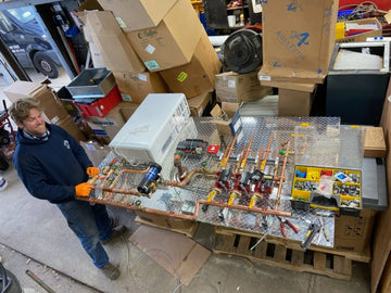 Mounting boiler equipment on aluminum diamond plate sheets in mechanical rooms